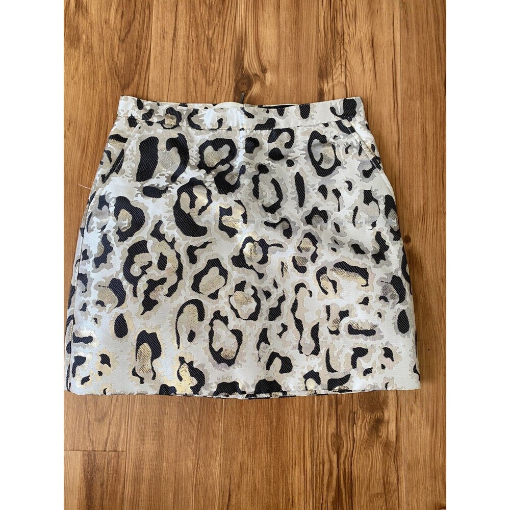 Bardot Black and Gold Lurex Leopard  Mini Skirt Small 6 New with tag